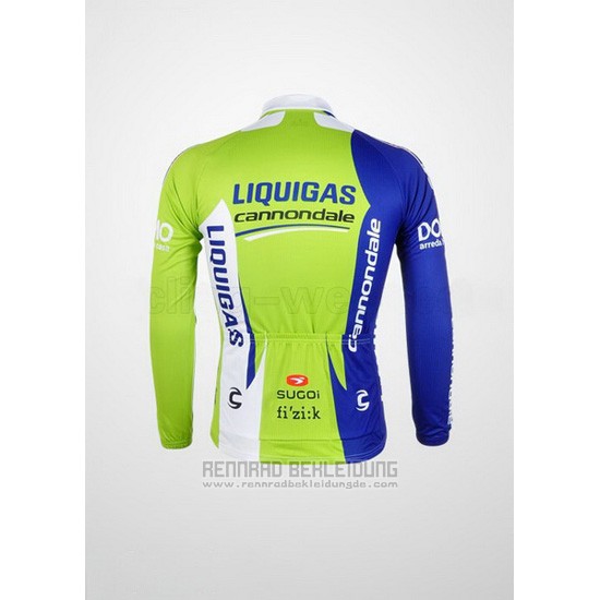 2012 Fahrradbekleidung Liquigas Cannondale Wei und Grun Trikot Langarm und Tragerhose